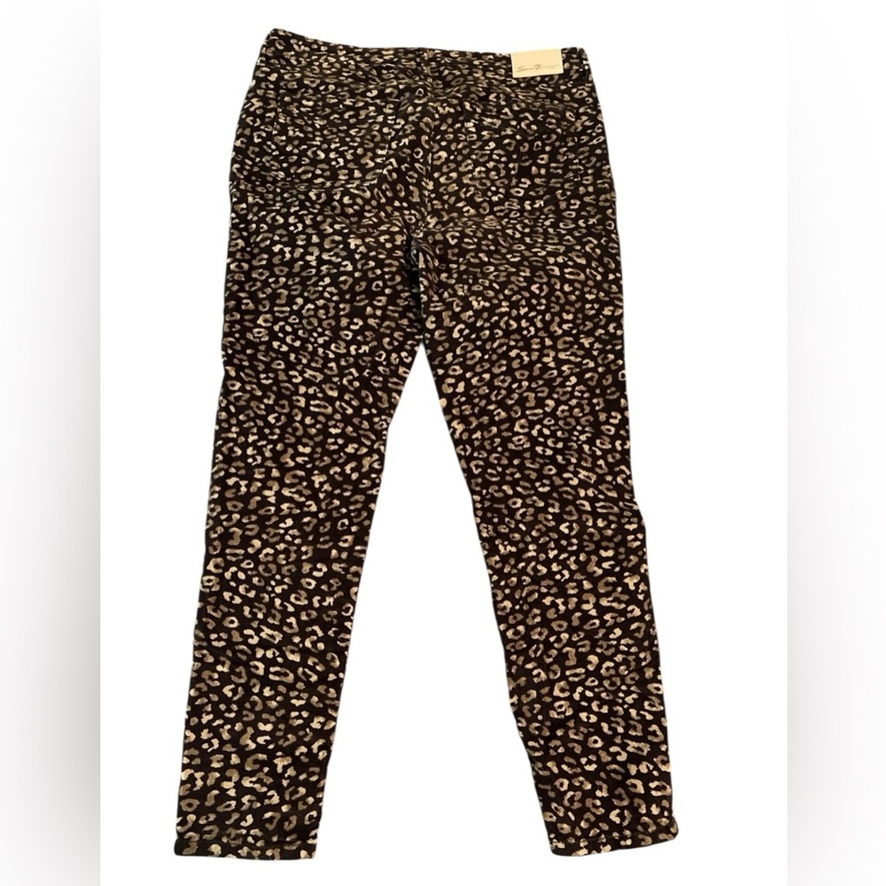 NWT Seven7 Brown Tan Leopard Skinny Corduroy Pants Size 14